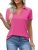 Imily Bela Womens Short Sleeve Polo Shirts V Neck Business Dressy Casual Tops Su