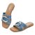 FITORY Women’s Flat Sandals Fashion Square Open Toe Slides With Metal Chain Slip
