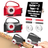 Wraprocut (2-Pack) Wrapping Paper Cutter & Tape Dispenser Dual Use with 4 Tapes，