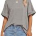 Dokotoo Womens Tops Summer Outfits for Women 2026 Crewneck Floral Embroidered Su