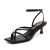 Athlefit Kitten Heels for Women Black Square Open Toe Strappy Low Heels Ankle St