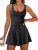 Caracilia Women’s Tennis Mini Dresses Workout Built in Shorts Golf Athletic Slee