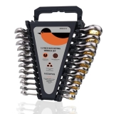 SUZUME 12-Piece Metric Ratcheting Wrench Set (8-19mm) 72T Cr-V 15K+ Cycle Locked
