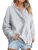ANRABESS Women’s Oversized Sweatshirt Mock Neck Fall Outfits,Light Grey,S
