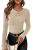 PRETTYGARDEN Women’s Long Sleeve Cowl Neck Ribbed Knit Spring Shirts Slim Fit Ru