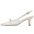 Mattiventon Beige Slingback Heels for Women Mesh Kitten Heels Rhinestone Bow Ank