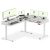 FLEXISPOT 71″ Large L Shaped Standing Desk Electric Corner Table with Shelf