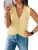 Saodimallsu Womens Sleeveless V Neck Sweater Vest Cropped Button Down Casual Loo