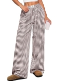 ANRABESS Women’s Gingham Striped Pants