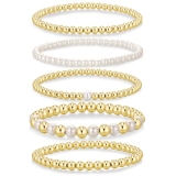 Yoosteel Gold Beaded Bracelets Set for Women