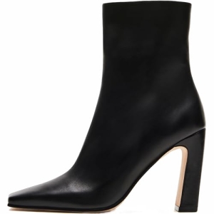 Lovee Cosee Black Ankle Boots for Women 2026 Square Toe Black Booties,6