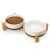 MALACASA Ceramic Dog Bowls Small Size Dog with Wood Stand