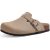 KIDMI Unisex Vegan Suede Clogs Leather Mules Womens Mens Cork Footbed Potato Sho