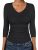ANRABESS 3/4 Sleeve Shirts for Women V Neck Ribbed Knit Slim Fitted Tops Basic T