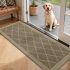 COSY HOMEER Non-Slip Door Mat 24″x36″,Entryway Rugs Low Profile,Dark Brown