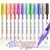 JusArt Outline Sparkle Markers, 12 Metallic Shimmer Pens for Adult Coloring, Coo