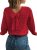 EVALESS Womens Bow Sweaters Pullover Knit Tops Fall Outfits Red L