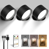 LED Wall Mounted Lights, Rechargeable Wall Sconces with Remote & Touch Control
