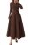 PRETTYGARDEN Women’s Long Sleeve A Line Midi Cocktail Dress, Brown,XL