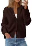 KIRUNDO Cardigan Sweaters for Women 2026 Fall Oversized Puff Long Sleeve Button