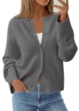 KIRUNDO Cardigan Sweaters for Women Fall Trendy Long Sleeve Chunky Knit Button U
