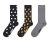 Happy Socks 3-Pack Pizza Socks, Black, M/L
