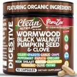 Clean Nutra Wormwood Black Walnut Pumpkin Seed Clove Oil Celery Garlic Grape Pap