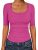 ANRABESS Womens Half Sleeve Tops Scoop Neck Ribbed Knit Slim Fitted Basic Tee Sh