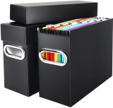 Naleyber File Organizer Box with Lid & Handle