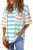 Womens Oversized Color Block Striped Tshirts Summer Casual Short Sleeve Tops Loo
