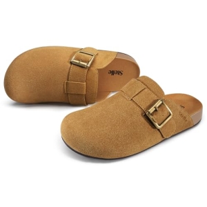 Stelle Suede Clogs for Women Men Potato Shoes with Arch Support Leather Cork Foo