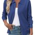 SWOMOG Womens Silk Satin Pajamas Set Short Sleeve Sleepwear Button Down Top and