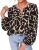 PRETTYGARDEN Womens Floral Button Down Boho Tops, Black,XL