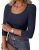 GKBK Womens 3/4 Sleeve Scoop Neck Tops Ribbed Knit Slim Fitted Casual Basic Tee