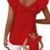 ANRABESS Tank Tops for Women V Neck Ribbed Knit Slim Fitted Sleeveless Basic Tee