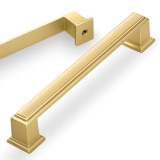 Lardmon 3 Pack 5 Inch(128mm) Hole Center Brushed Gold Modern Cabinet Pulls Kitch