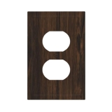 Xuejiaku Outlet Covers Dark Brown Wood Grain Rustic Country Wooden 1 Gang Duplex