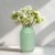Wancetang Ceramic Flower Vase, 9 Inch Green Vases for Home Decor