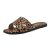 Rihero Women’s Dressy Flat Sandals Comfortable Slip On Leather Slide Leopard San