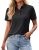 YUCOLEN Polo Shirts for Women Short Sleeve 3 Button Collared Golf Tee Cotton Bus