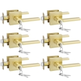 Goldenwarm Entry Door Handles with Lock and Key