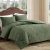 Amélie Home Twin Comforter Set, 2 Piece Green Jacquard Bedding Set with 1 Pillow