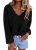 KIRUNDO Sweaters for Women Fall 2026 Oversized V Neck Cozy Cute Casual Long Slee