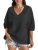 EasyGala Womens Cotton V Neck Sweatshirt 3/4 Sleeve Slouchy Fit Going Out Tops T