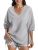 EasyGala Womens Cotton V Neck Sweatshirt 3/4 Sleeve Slouchy Fit Going Out Tops T