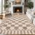 GarveeHome Brown Checkered Rug 5×7 Area Rugs for Living Room，Geometric Tan Brown