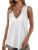 Phophila White Tank Top Woman Dressy Casual Fashion Fitness Running Workout Clot
