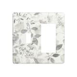 XFYGBY Decorative Outlet Covers Beige Gray Sage Leaves Olive Leaf 2 Gang Wall Pl