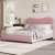 GarveeHome Queen Bed Frame with Boucle Fabric, Pink