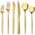 Astercook Silverware Set 48-Piece Gold Flatware Set with Steak Knives Food-Grade
